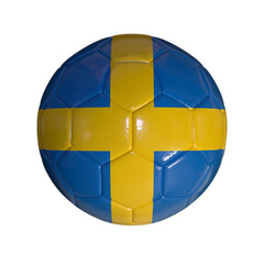 Flag Of Sweden On Soccer Ball And Transparent Background