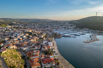 Cesme Town drone view in Turkey