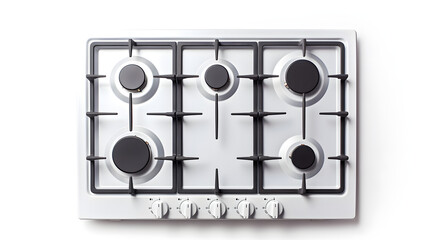 Kitchen stove top view isolated on white background