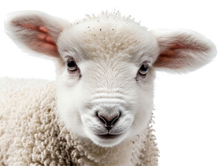 Obraz premium Lamb Front View Isolated on Transparent or White Background, PNG