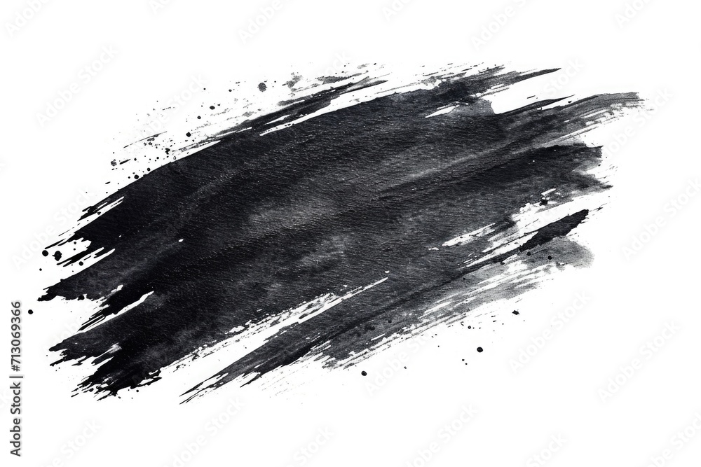 Poster A simple black brush stroke on a clean white background. Perfect for adding a modern touch to design projects