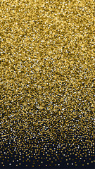 Gold hearts scattered on black background.