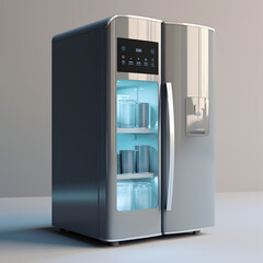 Modern domestic refrigerator with control display