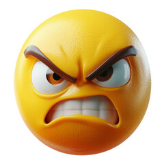 Angry Emoji Isolated on Transparent or White Background, PNG