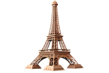 Eiffel tower Tourist Attraction Paris France Landmark Object Building isolated on PNG Background. Generative Ai.