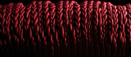 Textured Warmth A close-up view of a rich red knitted background, inviting with its cozy and tactile appeal