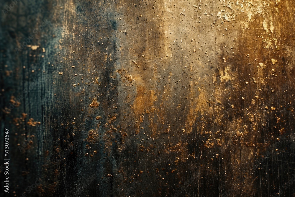 Poster A detailed view of a metal surface with paint on it. This image can be used in various projects and designs