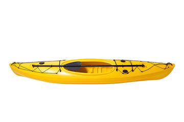 Yellow kayak isolated on PNG Background. Generative Ai.