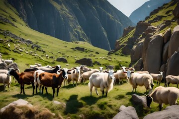 Obraz premium herd of sheep