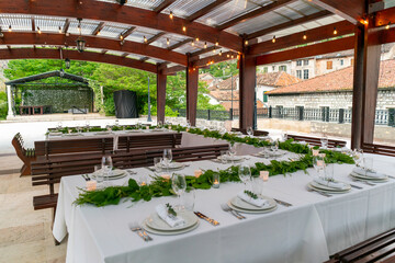 wedding table served in a rustic style