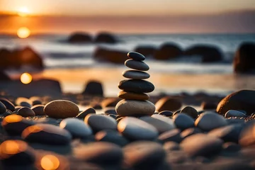 Abwaschbare Fototapete Steine im Sand stones on the beach