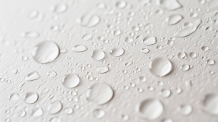 Postcard with water drops on white background