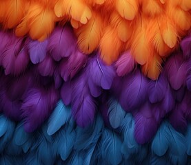 Obraz premium Colorful feathers wallpaper wallpaper. Generative AI.
