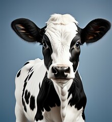 A Black & White Cow's Poignant with blue background