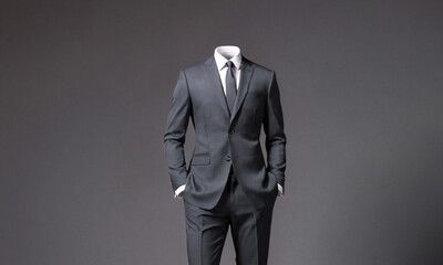 Obraz na płótnie Canvas Elegant Display of Business Attire, Mannequin Dressed in Stylish Suit, Fashion, Retail, Professional