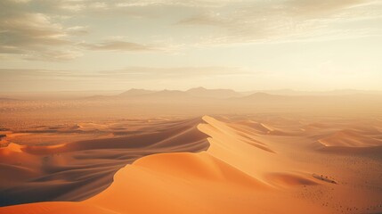 Fototapeta na wymiar Ominous Drone Shot of Sand Dunes in Namib Desert