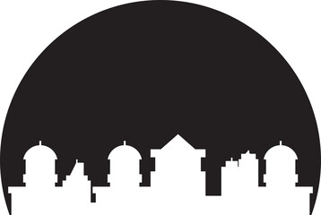 Silhouette City Skyline Illustration
