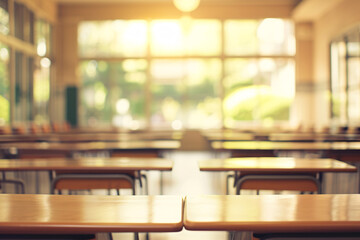 Empty classroom background, school environment