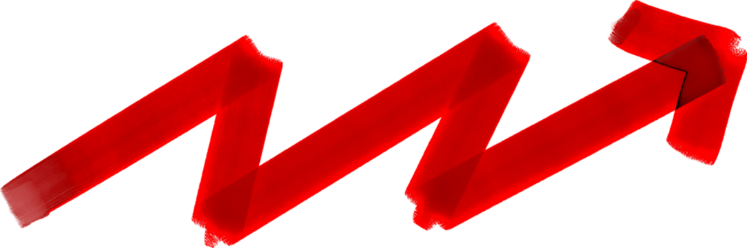 realistic paint strokes arrow sign