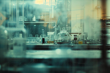 Blurry laboratory background, science backdrop 