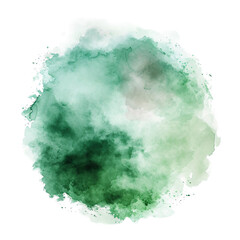 watercolor splashes forming a green cloud shape on a transparent background for creative design projects