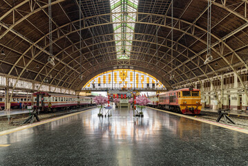 Platforms of Bangkok (Hua Lamphong) railway station, Thailand