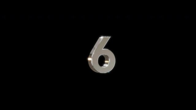 silver countdown numbers transparent alpha timer