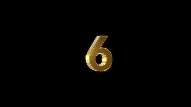 golden countdown numbers transparent alpha timer