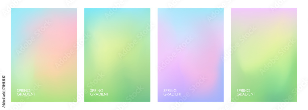Aufkleber spring theme defocused backgrounds with bright blurred color gradients. soft color templates for cre