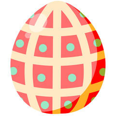 easter egg with red and yellow ribbon