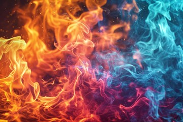 Fototapeta premium flames are predominantly orange with hints of blue at the base