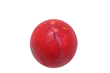 plum isolated. red fruit. isolated fruit.