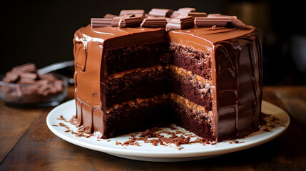 Triple layered chocolate cake