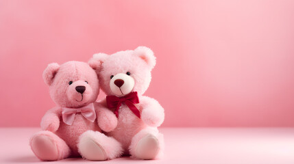 Two cute fluffy teddy bears