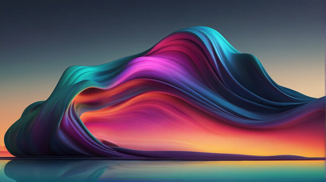 3d neon abstract gradient wave background. abstract neon background concept.