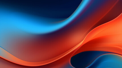 Silky neon wallpaper, vibrant dark orange and light blue, futuristic waves, smooth tone transitions. Background. Trendy backgrounds of 2024 for websites and advertising agencies. - obrazy, fototapety, plakaty
