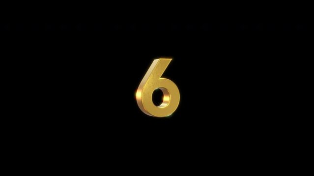 3d gold metallic countdown animation timer