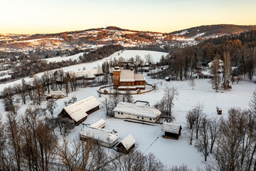 Nowy Sącz, Skansen, Zima. © Maciej G. Szling