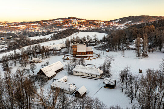 Nowy Sącz, Skansen, Zima.