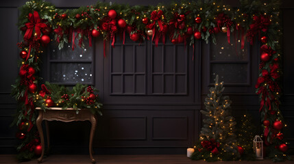 Fototapeta na wymiar Decorative Christmas garlands