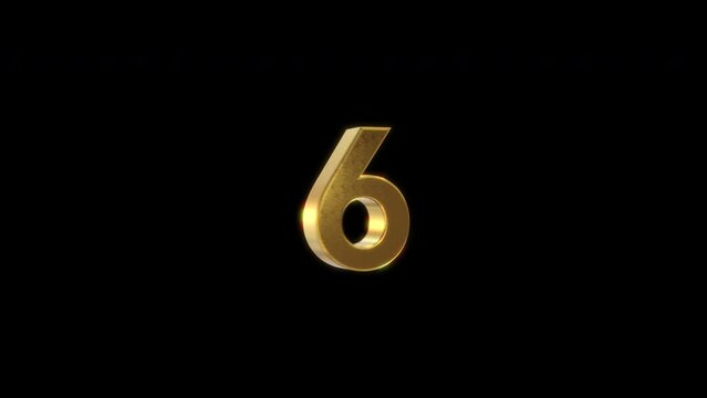 3d golden countdown opening leader graphics