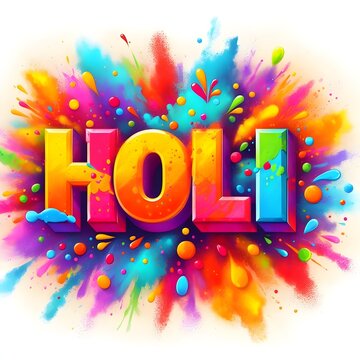 3d Creative Holi Text, Happy Holi Text