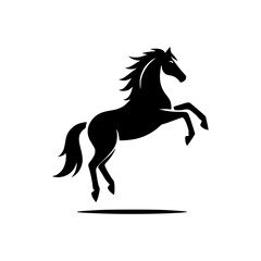 High Quality Vector Logo of a Majestic Rearing Horse. Versatile Symbol of Strength and Elegance for Logos, Branding, and Marketing. Isolated on White Background for Seamless Integration.