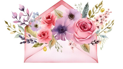 Envelope with flowers