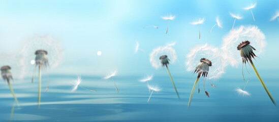 Delicate Dandelion Seeds Blowing in the Wind, Symbolizing Change and New Beginnings