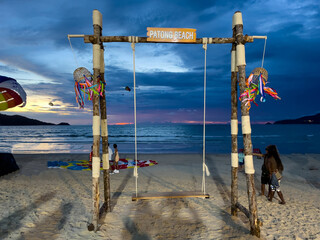  Swing on the beach at Patong Beach, Thailand. 