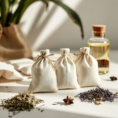 Assorted Herb-filled Bags for Culinary Delights and Natural Remedies