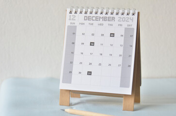 White calendar in planning.