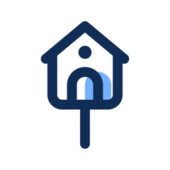 bird house filled line icon