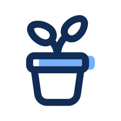 flower pot filled line icon